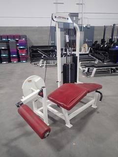 Life Fitness Prone Leg Curl Machine w/ 190lb Max Weight Cap. SN 68468 *Note: Curl Bar Missing Pin*