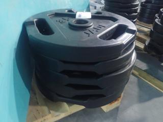 Qty Of (5) Jade 35lb Weight Plates