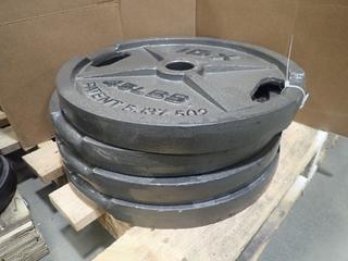 Qty Of (4) IGX 45lb Weight Plates *Note: This Item Is Located At 7103 68AVE NW- Location 2* 