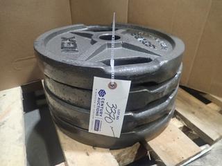 Qty Of (4) IGX 35lb Weight Plates *Note: This Item Is Located At 7103 68AVE NW- Location 2* 