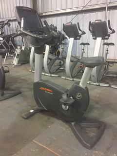 Life Fitness 95C Life Cycle Inspire Upright Bike c/w KOPS Leg Position, Programmed Workouts & Touchscreen Display.  S/N ALX 100635.