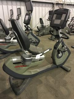 Life Fitness 95R Life Cycle Recumbent Bike c/w Programmed Workouts & Touchscreen Display. S/N ARL103213.