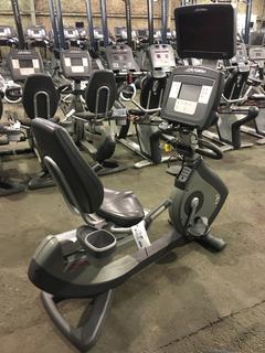 Life Fitness 95R Life Cycle Recumbent Bike c/w Programmed Workouts & Touchscreen Display. S/N ARL102855.