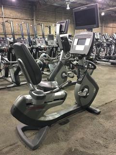 Life Fitness 95R Life Cycle Recumbent Bike c/w Programmed Workouts & Touchscreen Display. S/N ARL103288.