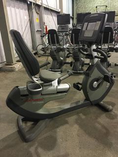 Life Fitness 95R Life Cycle Recumbent Bike c/w Programmed Workouts & Touchscreen Display. S/N ARL103299.