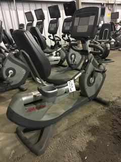 Life Fitness 95R Life Cycle Recumbent Bike c/w Programmed Workouts & Touchscreen Display. S/N ARL102858.