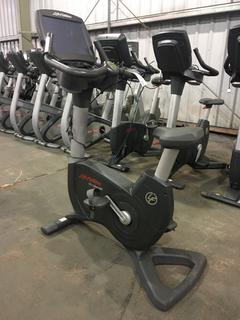 Life Fitness 95C Life Cycle Inspire Upright Bike c/w KOPS Leg Position, Programmed Workouts & Touchscreen Display.  S/N ALX100187.