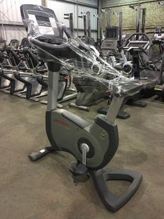 Life Fitness 95C Life Cycle Inspire Upright Bike c/w KOPS Leg Position, Programmed Workouts & Touchscreen Display.  S/N ALX10.