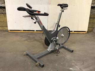 Keiser M3 Spin Bike c/w Self-Tensioning Poly V-Belt Drive & Monitor. S/N 130314-44240.