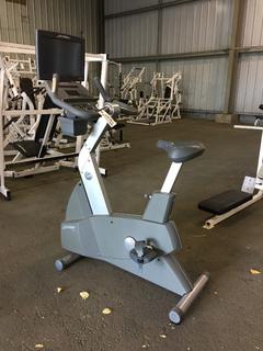 Life Fitness 95C Life Cycle Inspire Upright Bike w/ Kops Leg Position & LED Console, S/N Unknown.