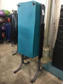 Silver Mat Storage Rack w/ (22) Mats.