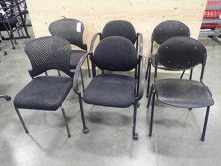 Qty Of (4) Office Chairs C/w (2) Rolling Chairs *Note: This Item Is Located At 7103 68AVE NW- Location 2*