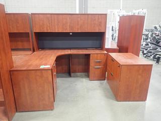 66in X 71in X 66in L-Shape Office Desk C/w Hutch And 35in X 22in X 29in 2-Drawer Filing Cabinet. *Note: This Item Is Located At 7103 68AVE NW- Location 2*