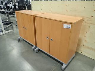 (2) 33in X 17in X 37in 2-Door Portable Cabinets *Note: This Item Is Located At 7103 68AVE NW- Location 2*
