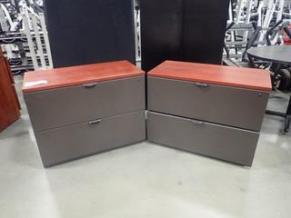 (2) 36in X 18in X 28in 2-Drawer Filing Cabinets *Note: This Item Is Located At 7103 68AVE NW- Location 2*