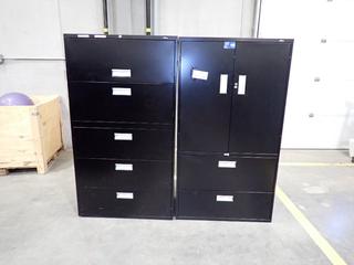 (1) 3ft X 18in X 66in 5-Drawer Filing Cabinet C/w (1) 3ft X 18in X 66in 2-Door 2-Drawer Cabinet. *Note: This Item Is Located At 7103 68AVE NW- Location 2*