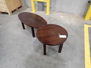 42in X 21in X 16in Coffee Table C/w 2ft X 2ft X 18in End Table. *Note: Has Scratches, This Item Is Located At 7103 68AVE NW- Location 2*