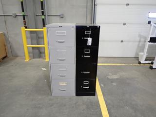 (1) 18in X 27in X 52in 4-Drawer Filing Cabinet C/w 15in X 25in X 52in 4-Drawer Filing Cabinet *Note: This Item Is Located At 7103 68AVE NW- Location 2*