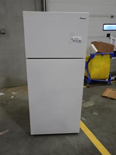Amana Model ART316TFDW01 115V Fridge/Freezer. SN VS53688505 *Note: Missing (1) Wheel, This Item Is Located At 7103 68AVE NW- Location 2*