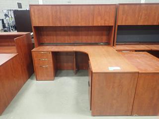71in X 65in X 25in (W) X 66in (H) L-Shaped Office Desk w/ Hutch.*Note: This Item Is Located At 7103 68AVE NW- Location 2*