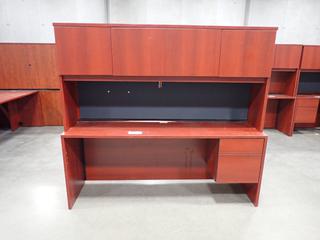 6ft X 19in X 66in Office Desk C/w Hutch. *Note: This Item Is Located At 7103 68AVE NW- Location 2*