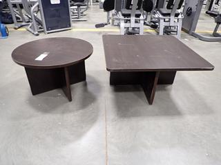 3ft X 3ft X 18in Coffee Table C/w 30in X 18in End Table. *Note: This Item Is Located At 7103 68AVE NW- Location 2*
