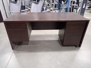 66in X 30in X 29in Office Desk C/w 16in X 22in X 27 1/2in 3-Drawer Portable Cabinet. *Note: This Item Is Located At 7103 68AVE NW- Location 2*