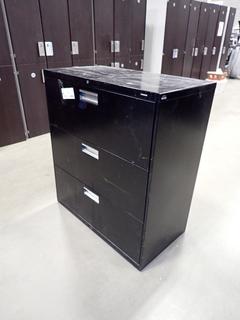 3ft X 19in X 41in 3-Drawer Metal Filing Cabinet *Note: Has Scratches, This Item Is Located At 7103 68AVE NW- Location 2* 