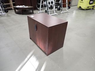 35in X 22in X 29in 2-Door Storage Cabinet *Note: No Key, Has Some Damage, This Item Is Located At 7103 68AVE NW- Location 2*