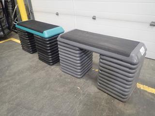 (2) Fitness Steps C/w (40) Risers *Note: This Item Is Located At 7103 68AVE NW- Location 2*
