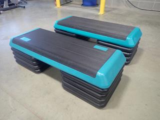 (2) The Step Fitness Steps C/w (16) Risers  *Note: This Item Is Located At 7103 68AVE NW- Location 2*