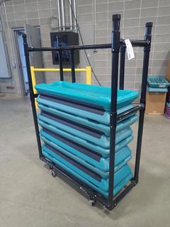 45in X 19in X 63in Duracart Plastic Cart C/w (9) The Step Fitness Steps *Note: This Item Is Located At 7103 68AVE NW- Location 2*