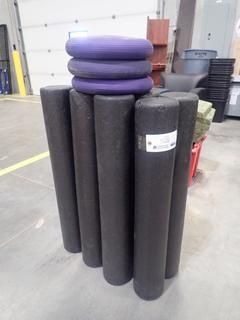 Qty Of (8) Ultra Fit Foam Rollers C/w (3) Fitterfirst Wobble Cushions *Note: This Item Is Located At 7103 68AVE NW- Location 2*