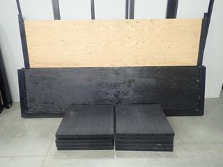 8ft X 4ft Dead Lift Platform w/ (2) 27in Sides And (10) 2ft X 2ft Interconnectable Rubber Mats  *Note: This Item Is Located At 7103 68AVE NW- Location 2*
