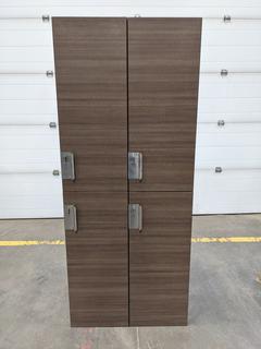 (1) 30in X 18in X 6ft Bank Of Lockers w/ 4-Doors *Note: This Item Is Located At 7103 68AVE NW- Location 2*