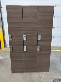 (1) 45in X 18in X 6ft Bank Of Lockers w/ 6-Doors *Note: This Item Is Located At 7103 68AVE NW- Location 2*