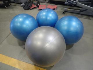 Qty Of (3) Medium Duraball Pro Exercise Balls C/w (1) Large Duraball Exercise Ball *Note: This Item Is Located At 7103 68AVE NW- Location 2*