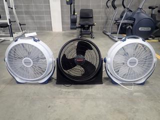 (2) 120V Wind Machine Fans C/w (1) 120V Honeywell Fan  *Note: This Item Is Located At 7103 68AVE NW- Location 2*