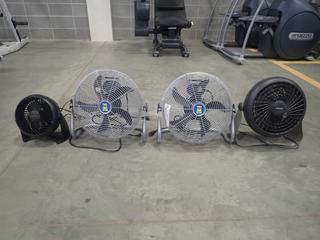 (2) Powerfist 120V 14in Fans C/w (1) Blizzard 120V Fan And (1) Honeywell 120V Fan *Note: This Item Is Located At 7103 68AVE NW- Location 2*