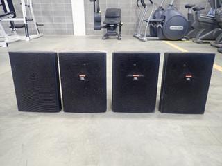 Qty Of (4) JBL Control 28T Wall Mtd 60W 100V Loud Speakers *Note: (1) Bracket Missing, (1) Damaged, This Item Is Located At 7103 68AVE NW- Location 2*