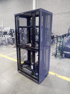 39in X 23in X 79in Dell Mount Server Encloser w/ (2) Furman M-8X Power Conditioners, Eclipse Plus 250 Surge Protector And Misc Supplies *Note: This Item Is Located At 7103 68AVE NW- Location 2*