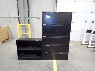 5-Drawer Filing Cabinet C/w 2-Tier Shelving Unit *Note: This Item Is Located At 7103 68AVE NW- Location 2*