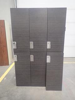 45in X 18in X 6ft Bank Of Lockers w/ 6-Doors *Note: (1) Door Needs To Be Re-Attached, Has Some Damage, This Item Is Located At 7103 68AVE NW- Location 2* 