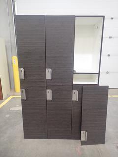 45in X 18in X 6ft Bank Of Lockers w/ 6-Doors *Note: (1) Door Needs To Be Re-Attached, This Item Is Located At 7103 68AVE NW- Location 2* 