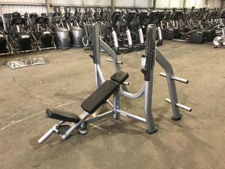 Life Fitness Incline Bench w/ Weight Rack.