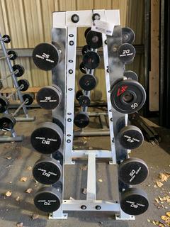 Barbell Rack w/ Iron Grip 20lbs - 90lbs Barbells.