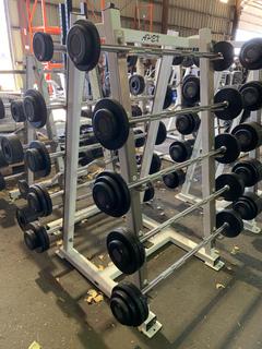 Apex Barbell Rack w/ GP 20lbs - 65lbs Barbells.