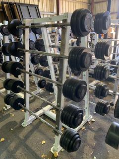 Barbell Rack w/ GP 70lbs - 115lbs Barbells.