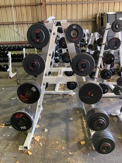 Magnum Barbell Rack w/ 30lbs - 110lbs Barbells.