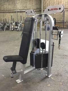 Life Fitness SM18 Dual Pulley Chest Machine, S/N 110424.